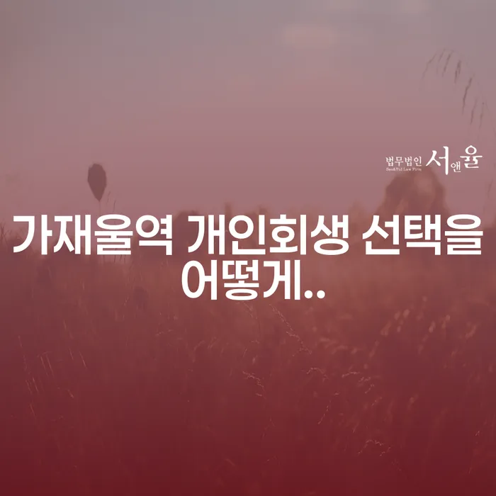 가재울역 개인회생 선택을 어떻게..